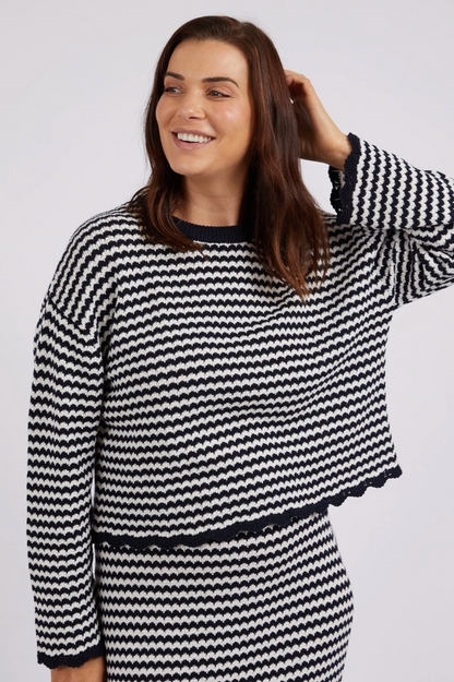 Rosie Stripe Knit - Navy/White