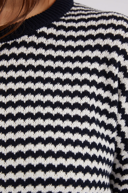 Rosie Stripe Knit - Navy/White