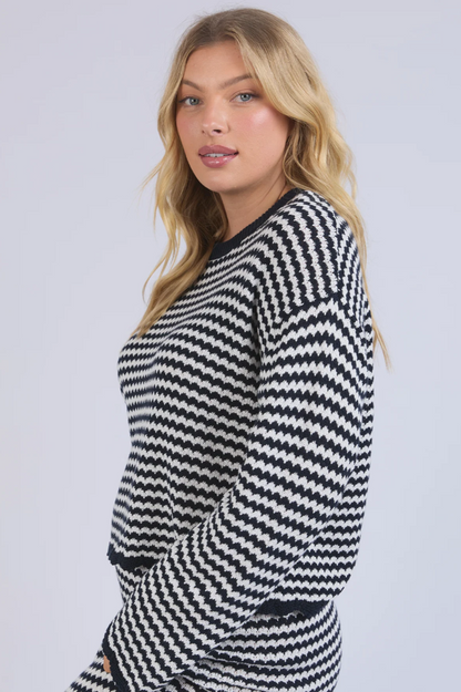 Rosie Stripe Knit - Navy/White