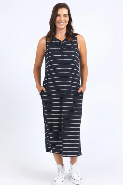 Elyssian Dress - Navy/White Stripe