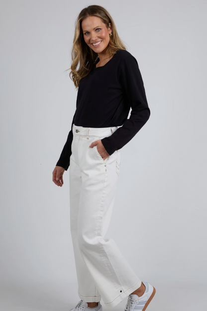 Elm Izzy Wide Leg Jean - Vintage White