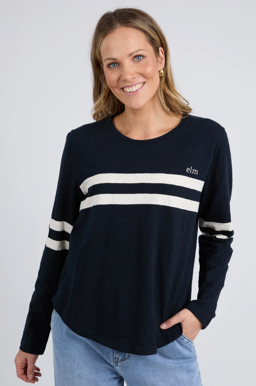 Elm Adora Long Sleeve Tee - Navy