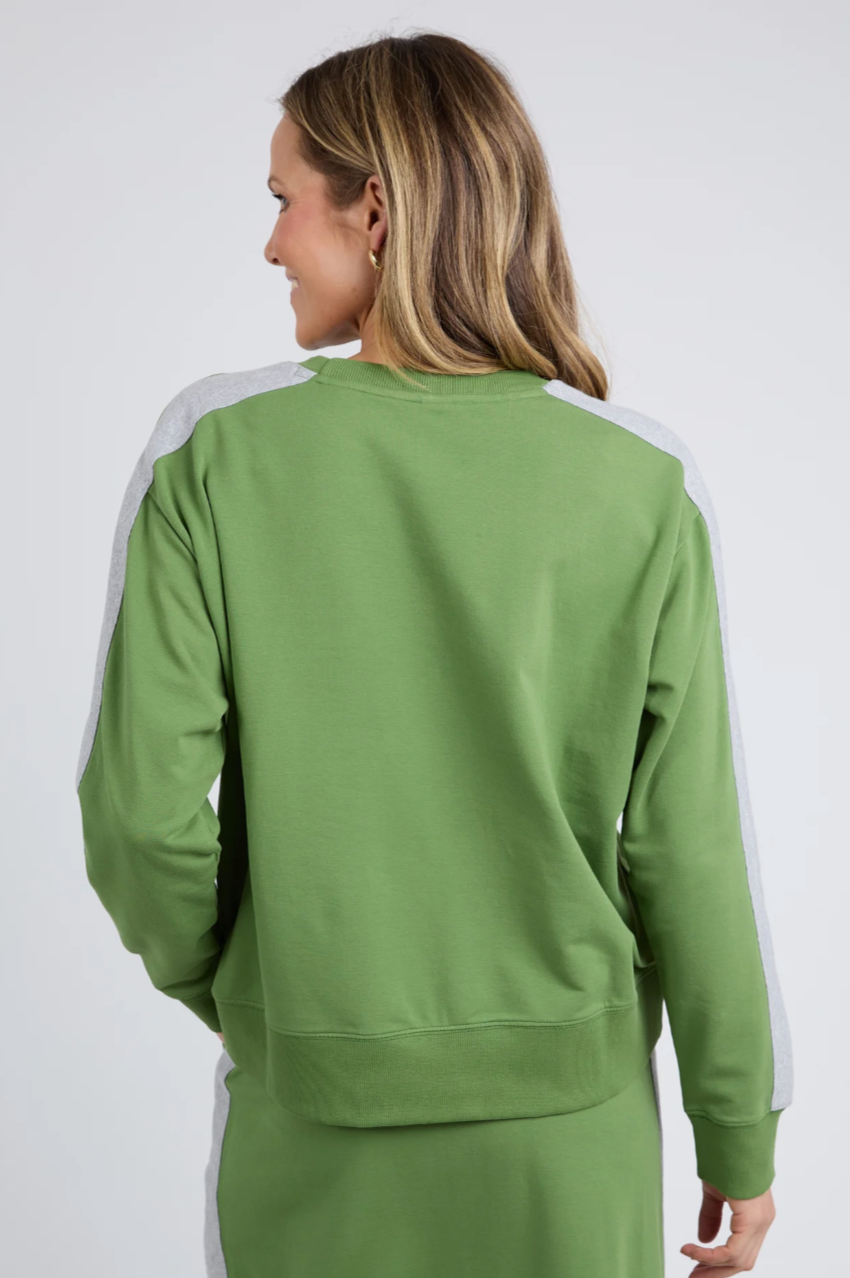 Elm Sloane Fleece Crew - Green/Grey