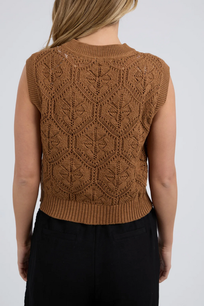 Foxwood Luna Knit Vest - Toasted Coconut