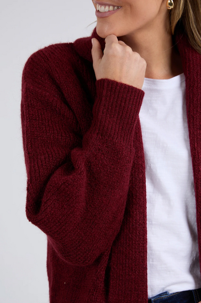 Elm Sylvie Longline Cardi - Merlot