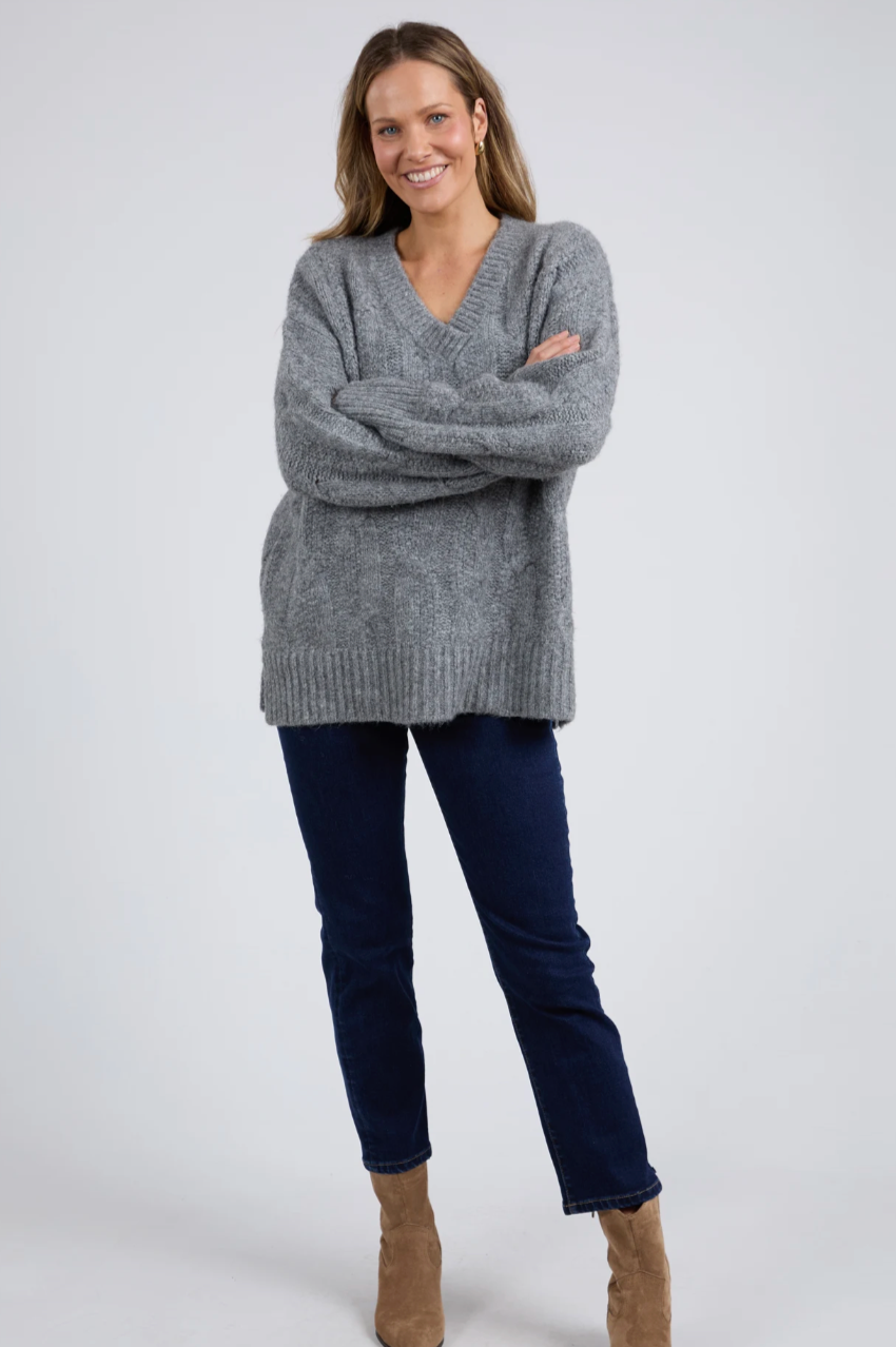 Tallulah Cable Knit - Charcoal