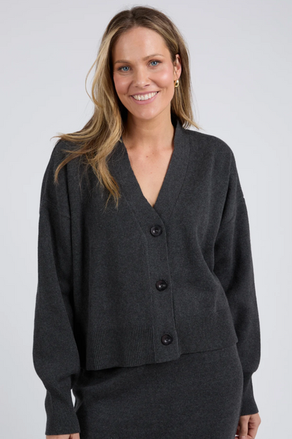 Elm Elodie Cardi - Charcoal Marle