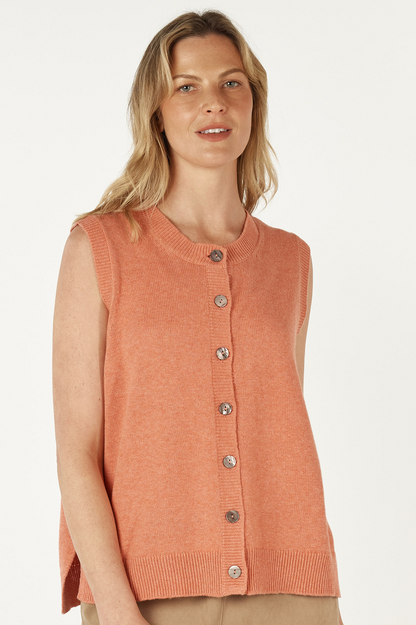 Zaket & Plover Button Vest - Peach