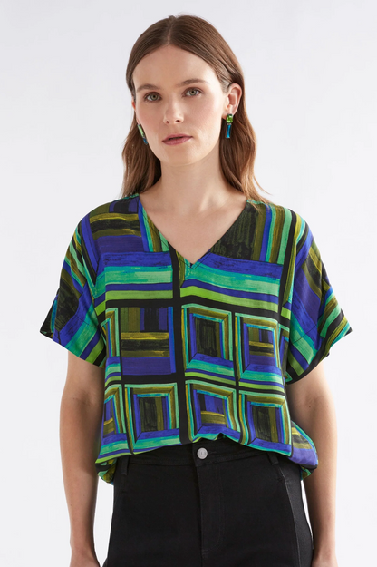 Elk Ideell V-Neck Top - Salone Print