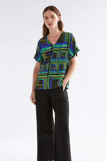 Elk Ideell V-Neck Top - Salone Print