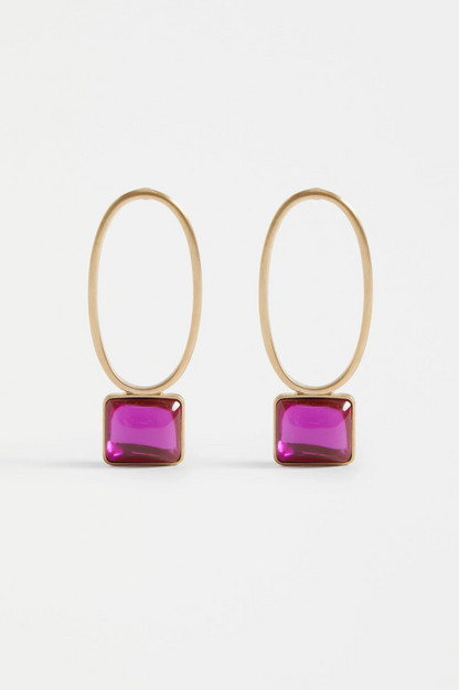 Stal Drop Earring - Hot Pink