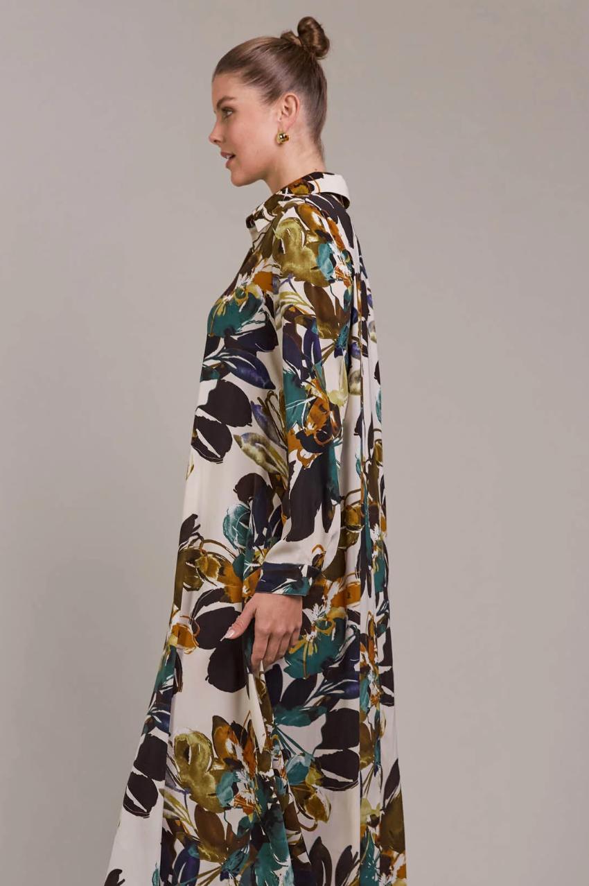 Elsie Shirt Dress - Botanical Tusk