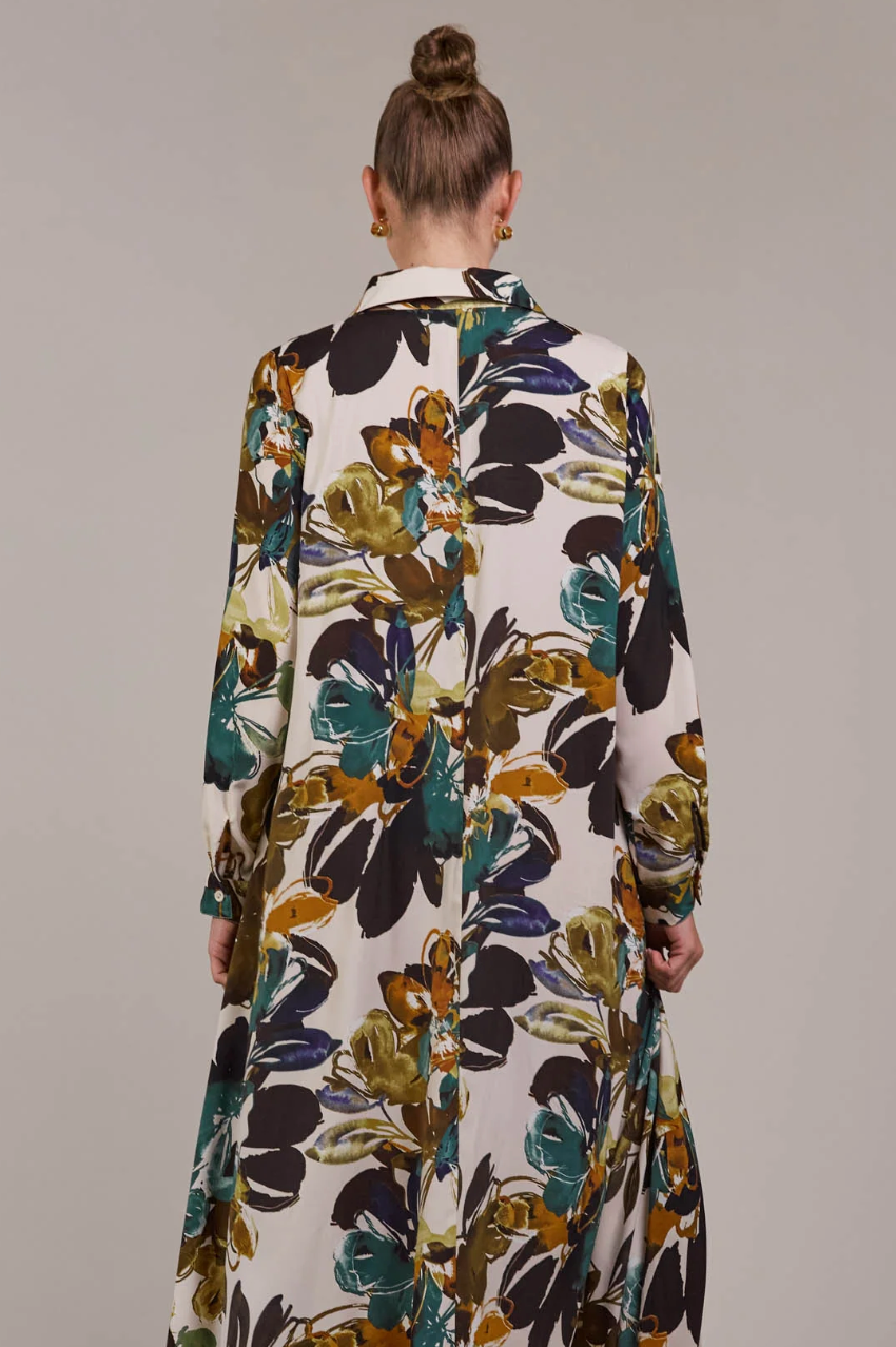 Elsie Shirt Dress - Botanical Tusk