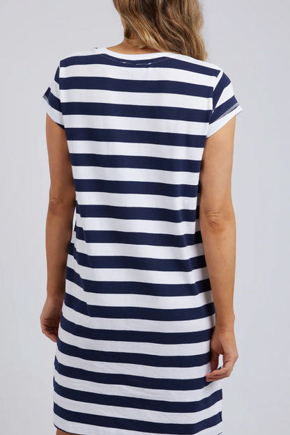 Foxwood Signature Stripe Tee DRESS - NAVY & WHITE STRIPE