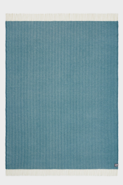 Wool Herringbone Throw - Teal