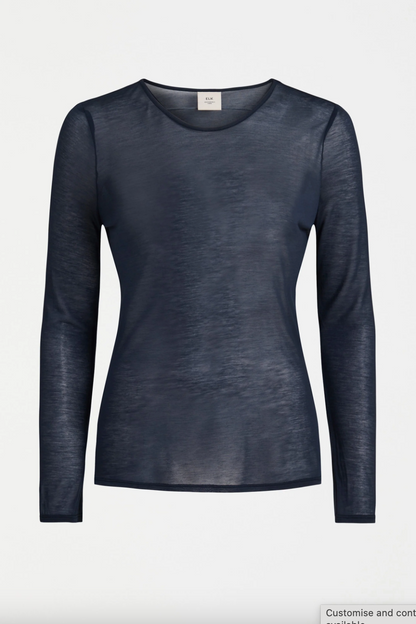 Sheer Long Sleeve Tshirt - Space Blue