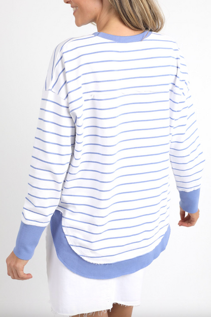 Simplified Crew Stripe - Neon Blue