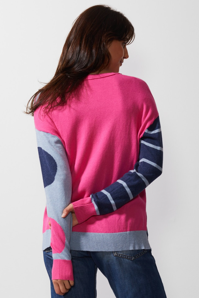 Spot on Stripes Jumper - Pink