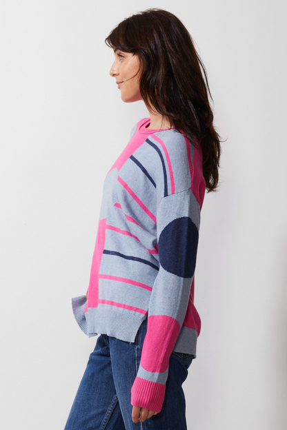 Spot on Stripes Jumper - Pink