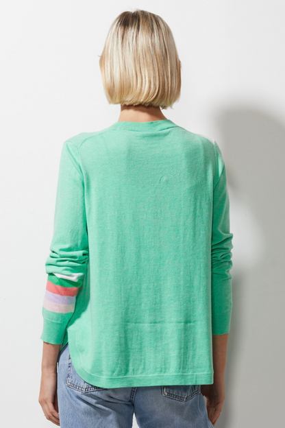 Striped Curve Jumper - Mint