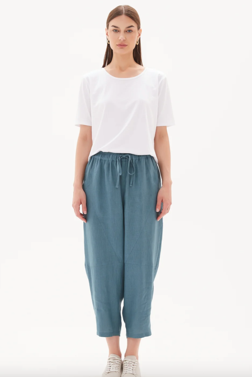 Tie Front Linen Jogger