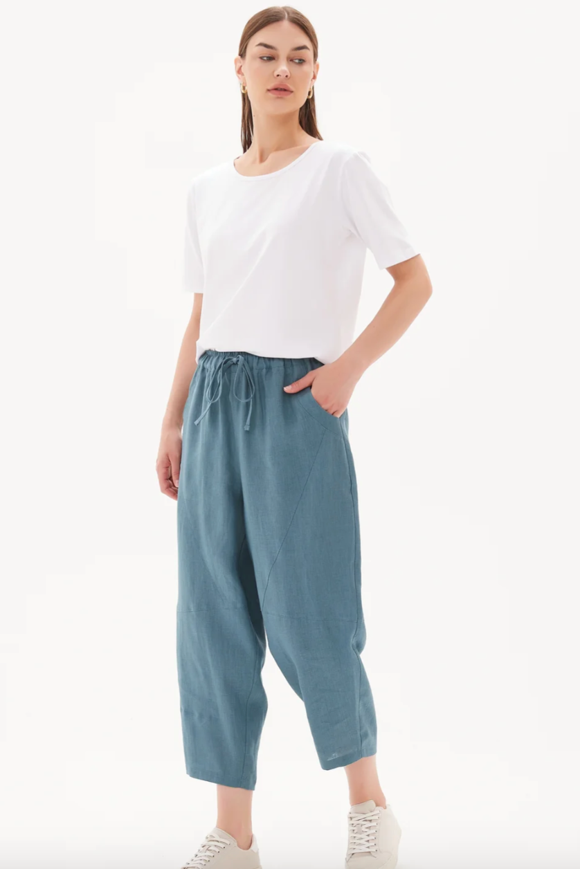 Tie Front Linen Jogger