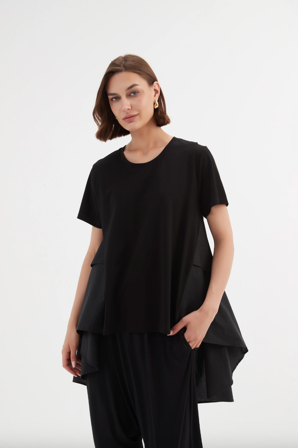 Tier Back Combi Tee - Black