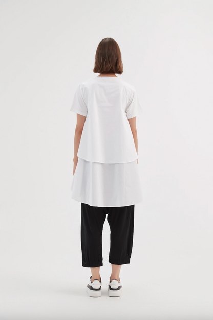 Tier Back Combi Tee - White