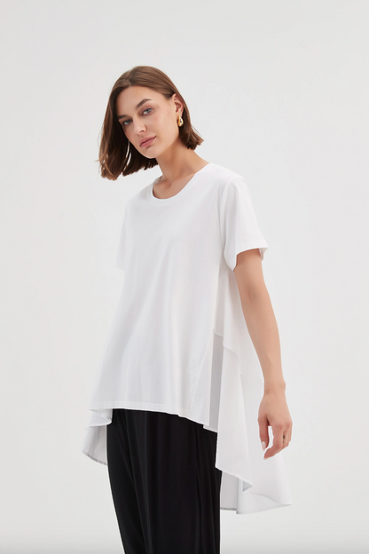 Tier Back Combi Tee - White