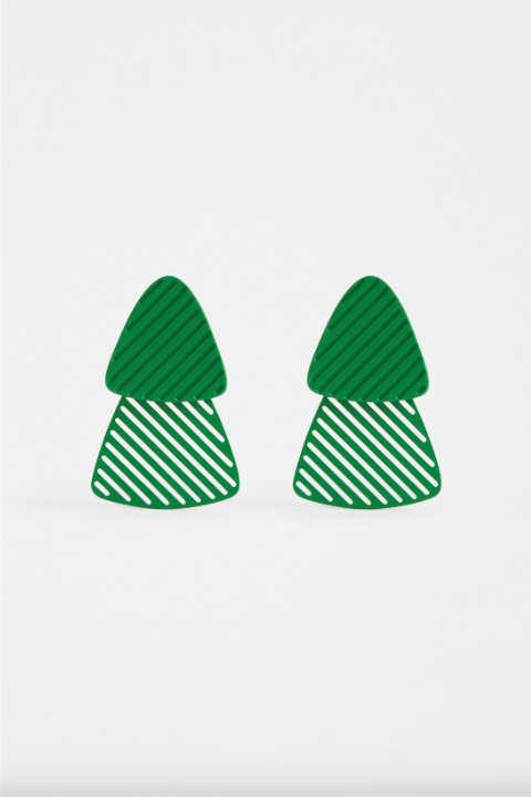 Tri Drop Earring - Vine Green