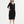 V Neck Diagonal Seam Dress - Black