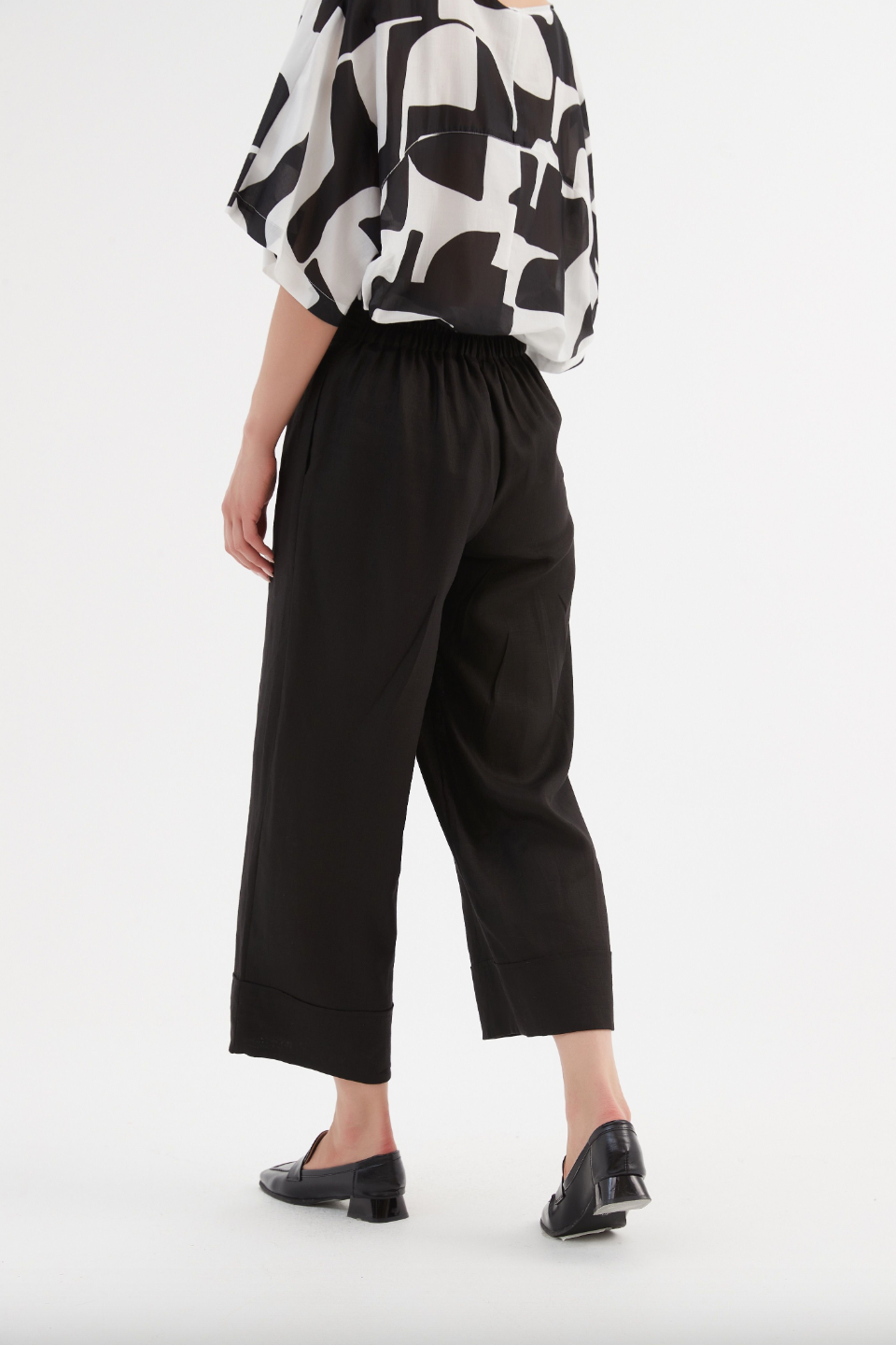 Wide Leg Linen Pant - Black