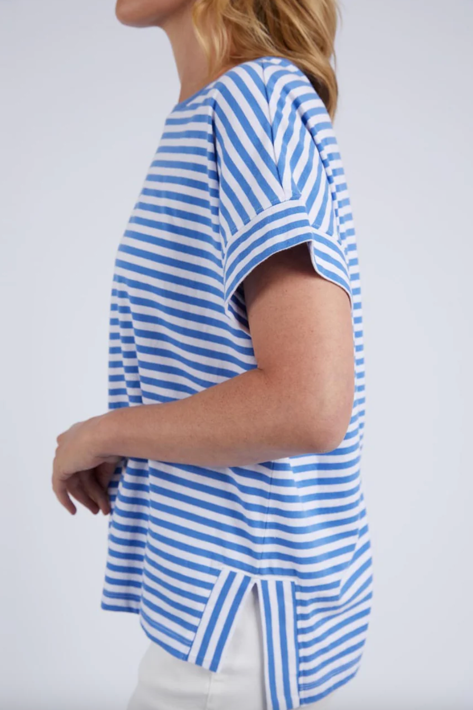 Yarra Stripe S/S Tee - Blue/White