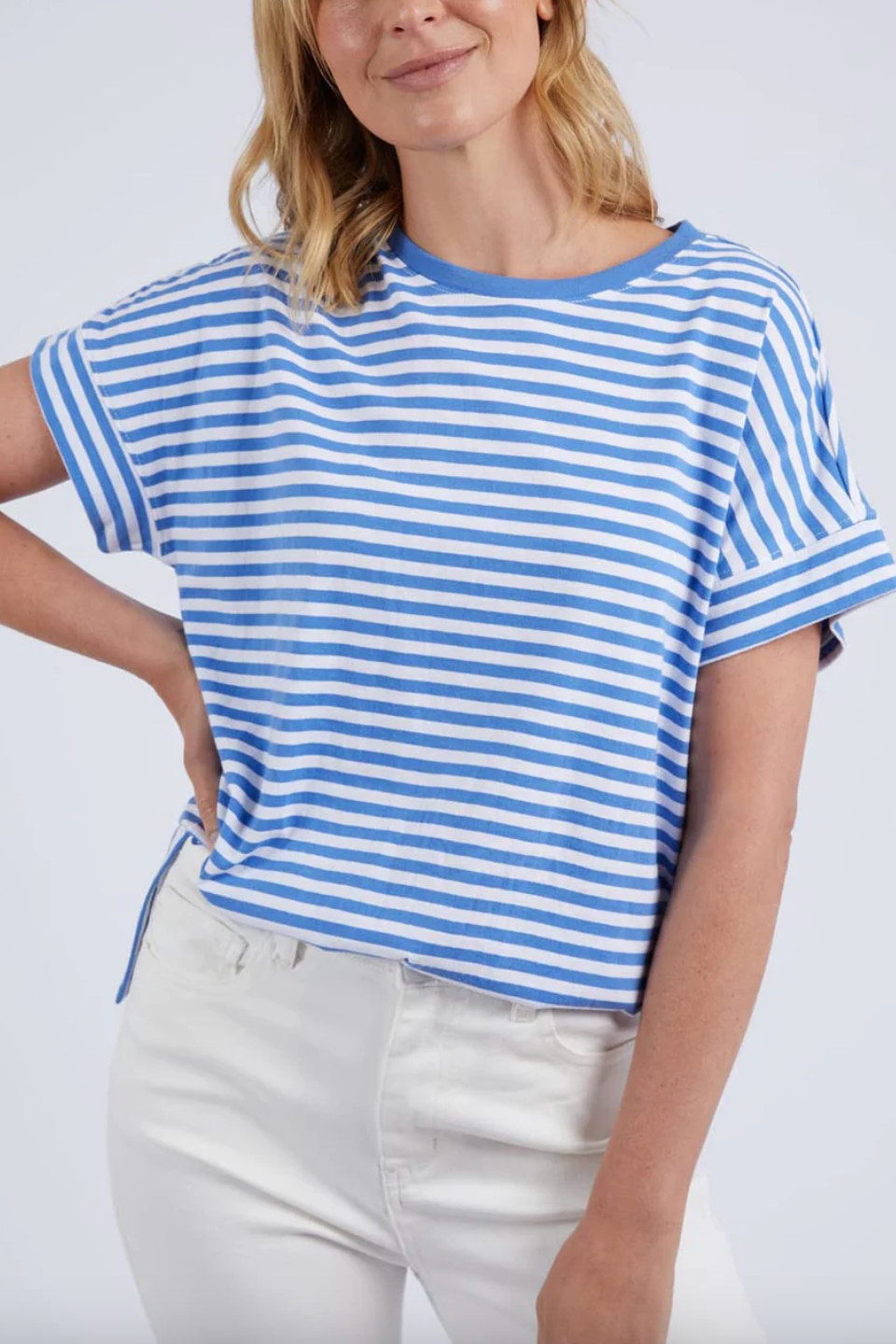 Yarra Stripe S/S Tee - Blue/White