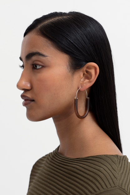 Aki Hoop Earring - Tortoise Shell