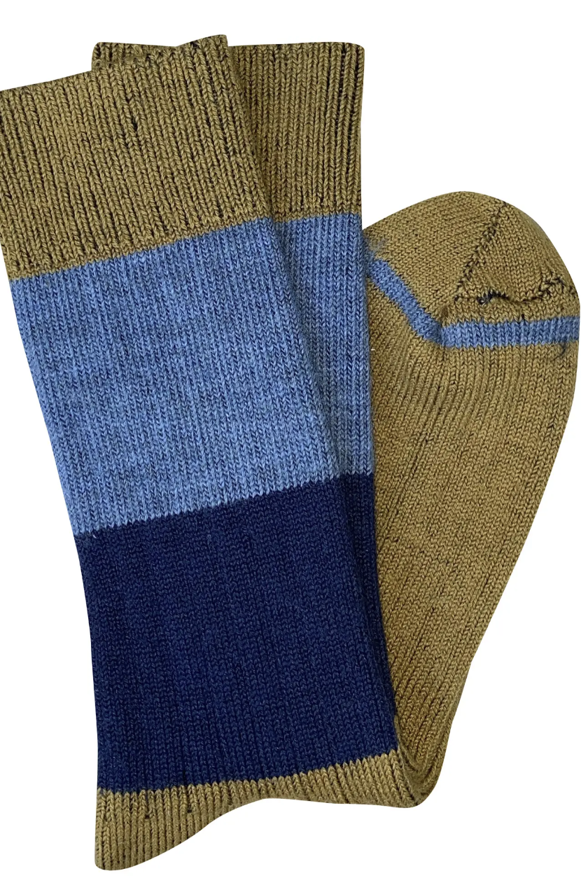 Chunky Rib Wool Socks - Mustard