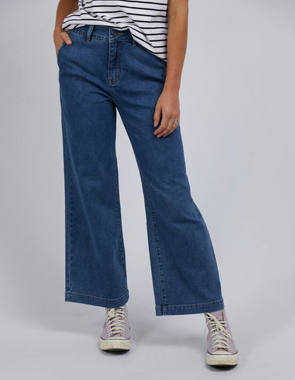 Izzy Wide Leg Jean - Dk Blue