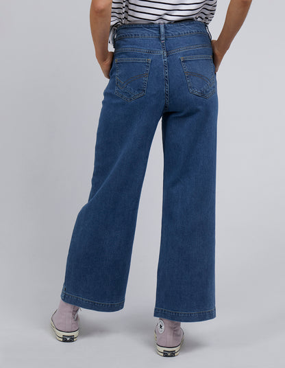 Izzy Wide Leg Jean - Dk Blue