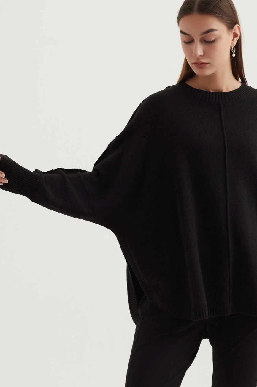 Exposed Seam Knit - Black